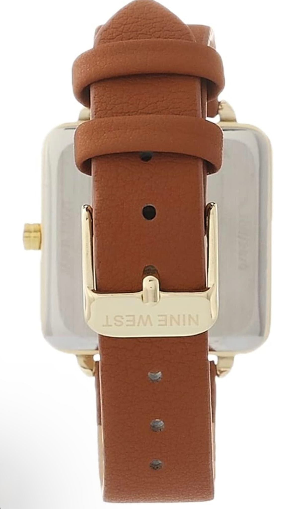 Nine West Square Golden Watch w/ Brown Band