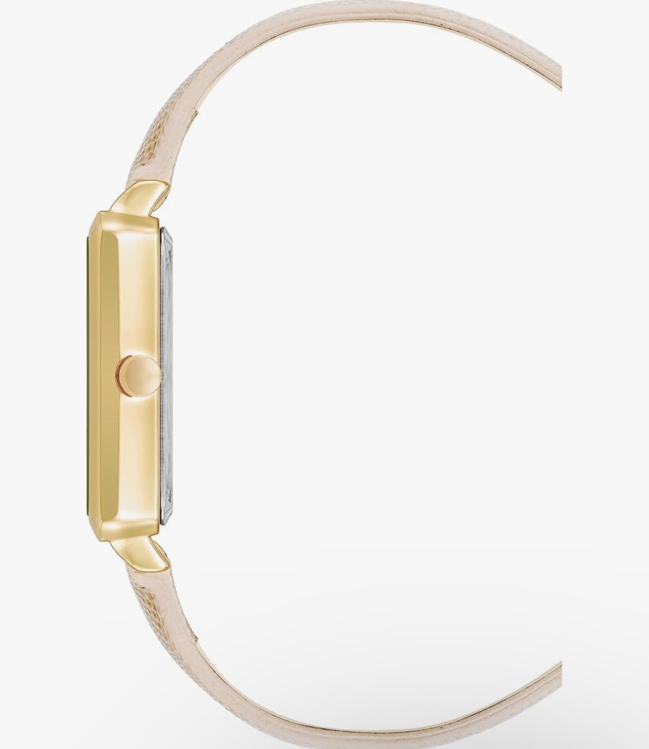 Nine West Rectangular Golden Watch With Beige Band